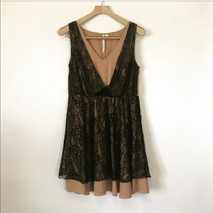 Lauren Conrad Nude & Black Lace Dress, Size 10